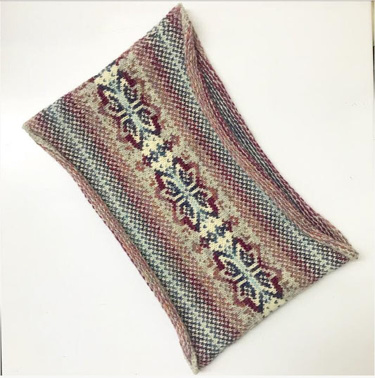Tina's Knitted Fair Isle Curled Cowl