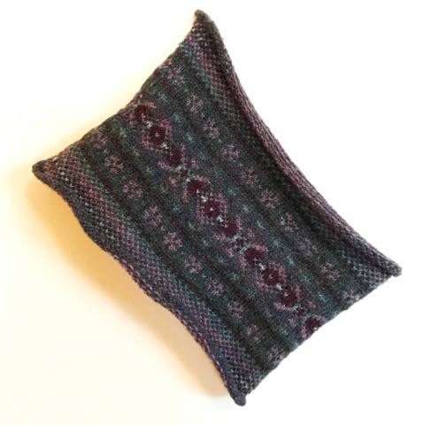 Sea Pinks Knitted Fair Isle Curled Cowl