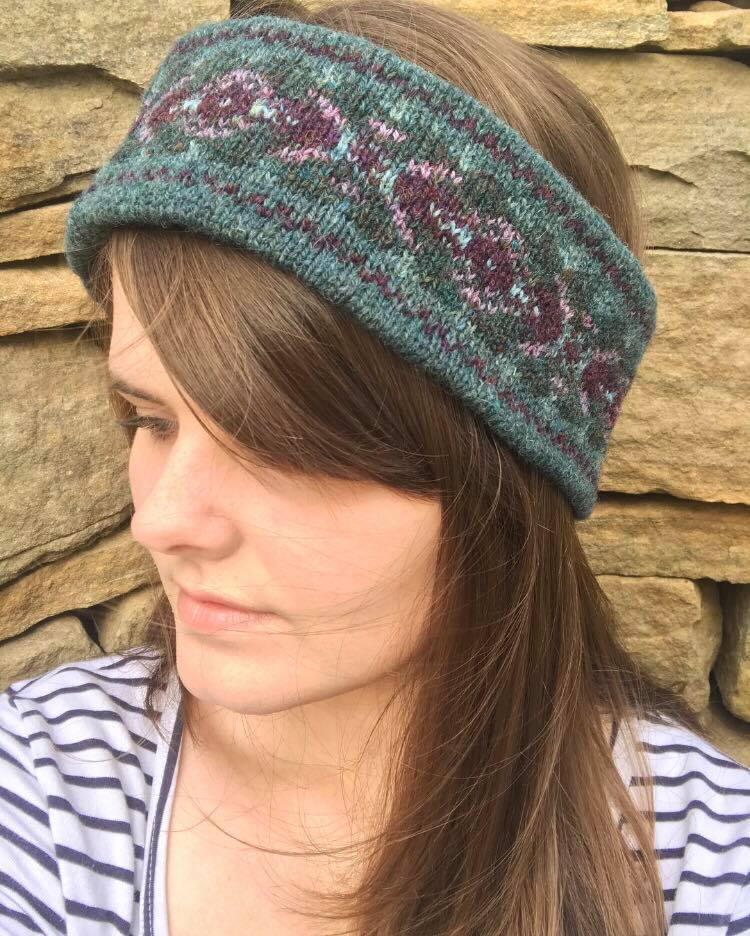 Sea Pinks Knitted Fair Isle Headband