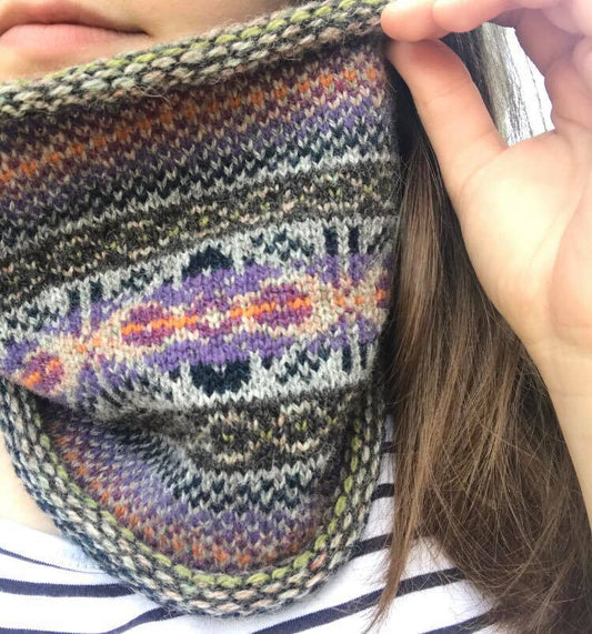 Printed Pattern For Curled Cowl in Billister Lights