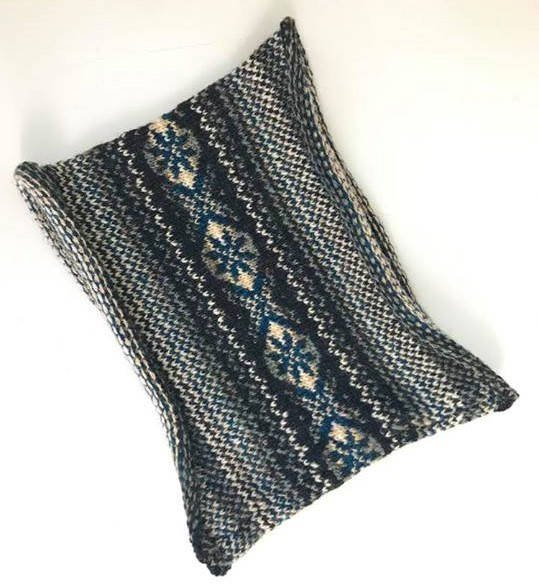 Neptune Knitted Fair Isle Curled Cowl